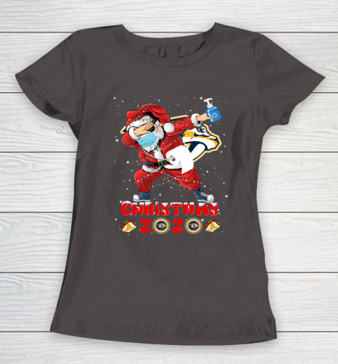 Nashville Predators Funny Santa Claus Dabbing Christmas 2020 NHL Women's T-Shirt 7