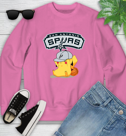 NBA Pikachu Basketball Sports San Antonio Spurs Youth Sweatshirt 7