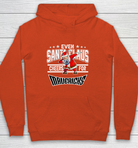 Dallas Mavericks Even Santa Claus Cheers For Christmas NBA Youth Hoodie 3