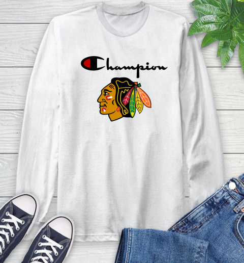NHL Hockey Chicago Blackhawks Champion Shirt Long Sleeve T-Shirt