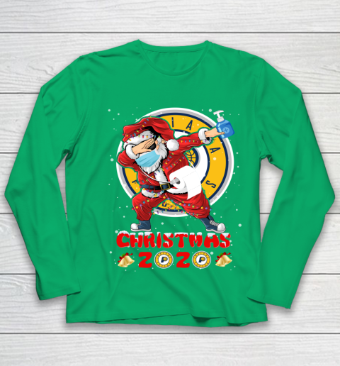 Indiana Pacers Funny Santa Claus Dabbing Christmas 2020 NBA Youth Long Sleeve 4