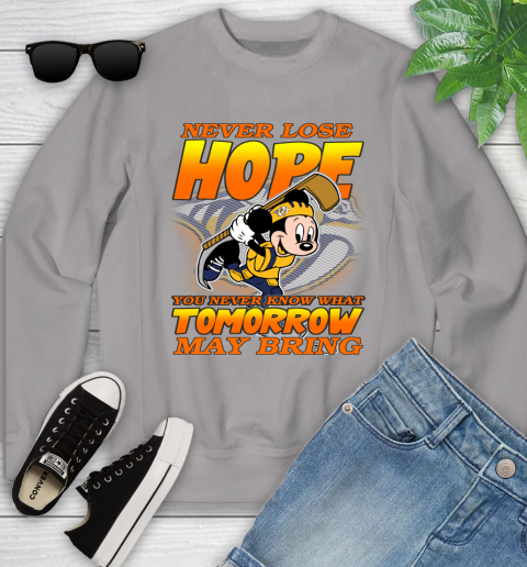 Nashville Predators NHL Hockey ootball Mickey Disney Never Lose Hope Youth Sweatshirt 3