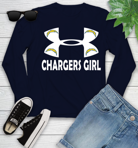NFL Los Angeles Chargers Girl Under Armour Football Sports Youth Long Sleeve 2