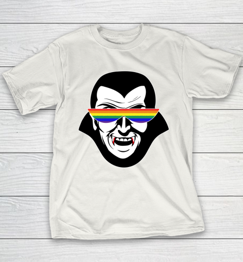 Gay Dracula Rainbow Sunglasses Vampire LGBT Youth T-Shirt