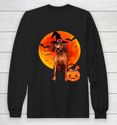 Dog Halloween Redbone Coonhound Jack O Lantern Pumpkin Long Sleeve T-Shirt