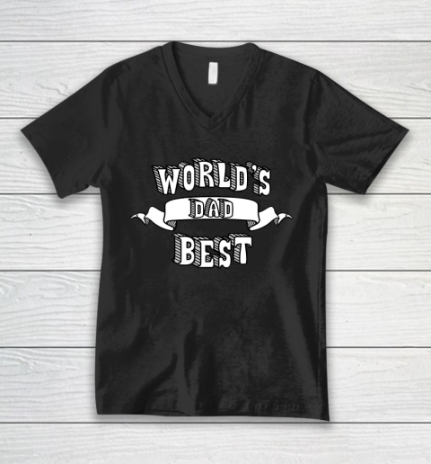 Father's Day Funny Gift Ideas Apparel  World's Best Dad T Shirt V-Neck T-Shirt