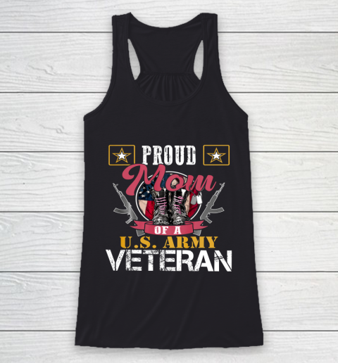 Veteran Shirt Vintage Proud Mom Of A U S Army Veteran Gift Racerback Tank