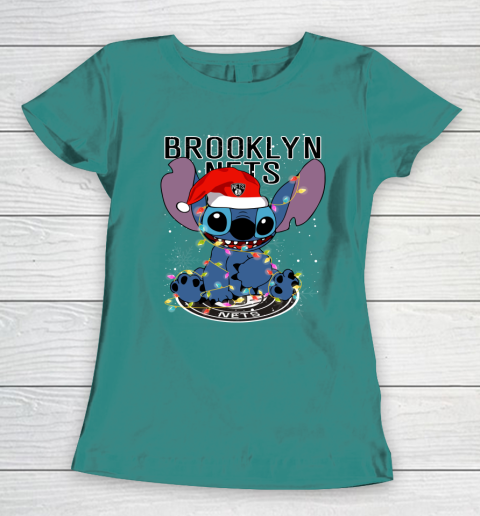 Brooklyn Nets NBA noel stitch Basketball Christmas Women's T-Shirt 10