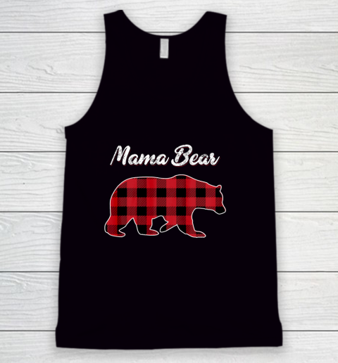 Mama Bear Christmas Pajama Red Plaid Buffalo Gift Tank Top