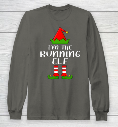 Funny Family Christmas Shirts I'm The Running Elf Christmas Long Sleeve T-Shirt 3