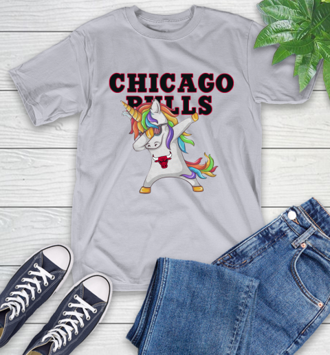 Chicago Bulls NBA Basketball Funny Unicorn Dabbing Sports T-Shirt 6