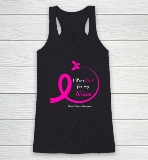Butterfly I Wear Pink For My Niece Breast Cancer Awareness Racerback Tank