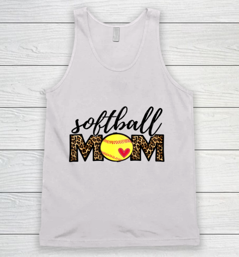 Softball Mom Leopard Funny Baseball Mom Mother s Day 2021 Tank Top