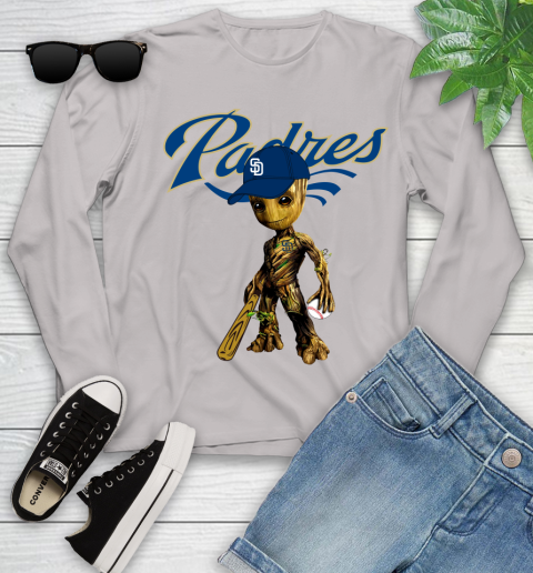 MLB San Diego Padres Groot Guardians Of The Galaxy Baseball Youth Long Sleeve 12