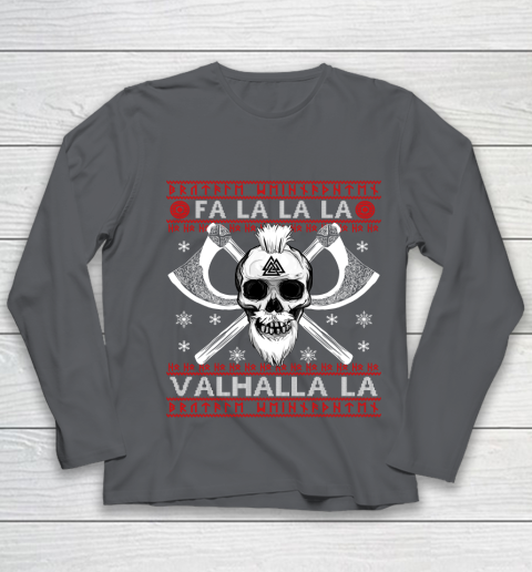 Ugly Christmas Sweater Fa La La Valhalla Viking Youth Long Sleeve 6
