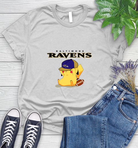 NFL Pikachu Football Sports Baltimore Ravens Women's T-Shirt