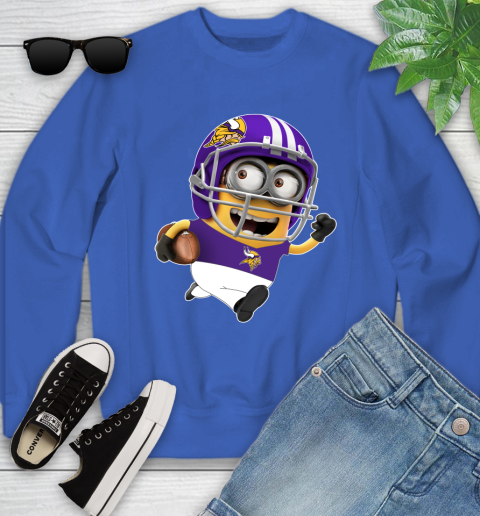 NFL Minnesota Vikings Minions Disney Football Sports Youth Sweatshirt 8