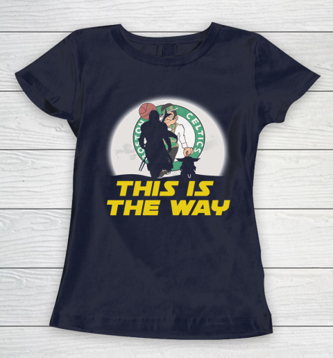 Boston Celtics NBA Basketball Star Wars Yoda And Mandalorian This Is The Way Women's T-Shirt 2