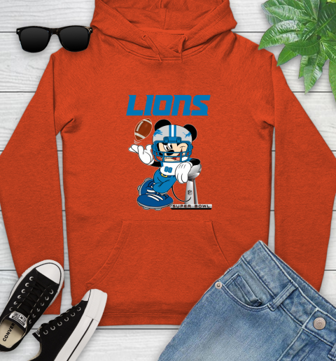 NFL Detroit Lions Mickey Mouse Disney Super Bowl Football T Shirt Youth Hoodie 18