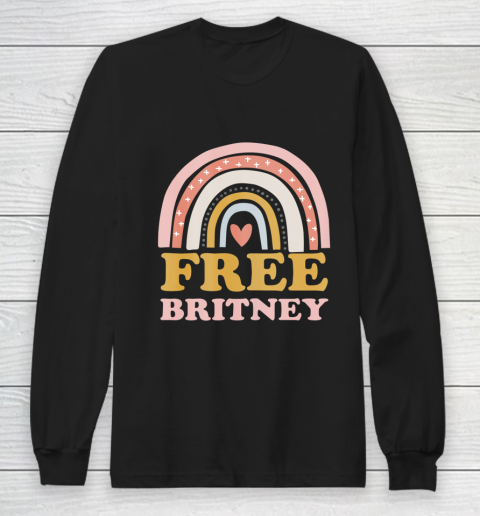 Womens Free Britney FreeBritney Rainbow Long Sleeve T-Shirt