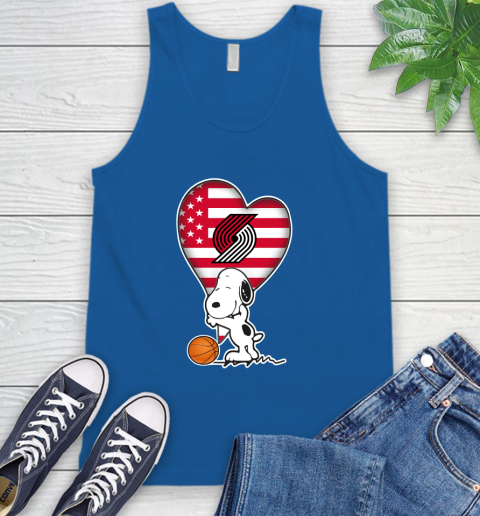 Portland Trail Blazers NBA Basketball The Peanuts Movie Adorable Snoopy Tank Top 5