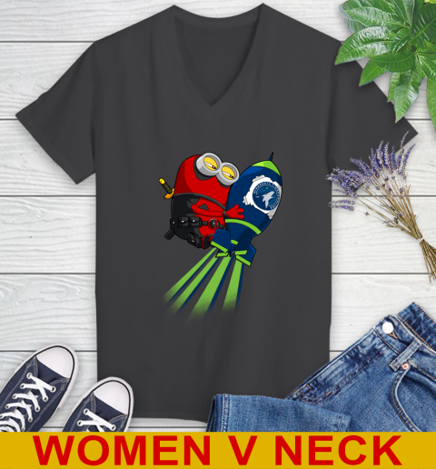 NBA Basketball Minnesota Timberwolves Deadpool Minion Marvel Shirt Women's V-Neck T-Shirt 8