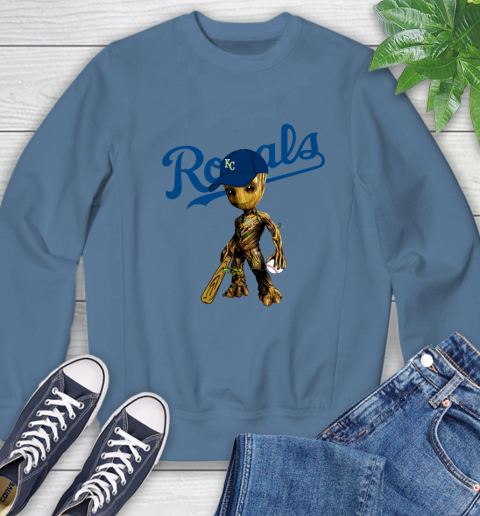 MLB Kansas City Royals Groot Guardians Of The Galaxy Baseball Sweatshirt 7