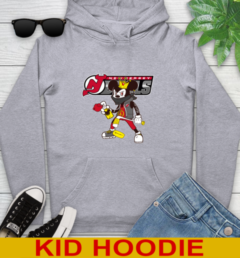 New Jersey Devils NHL Hockey Mickey Peace Sign Sports Youth Hoodie 6