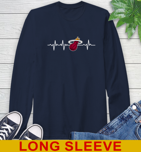 Miami Heat NBA Basketball Heart Beat Shirt Long Sleeve T-Shirt 3
