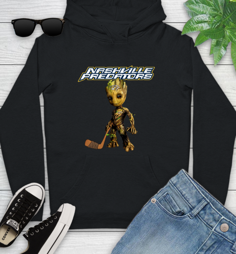 Nashville Predators NHL Hockey Groot Marvel Guardians Of The Galaxy Youth Hoodie 2