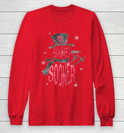 Oklahoma Sooners Christmas Snowman Long Sleeve T-Shirt 7