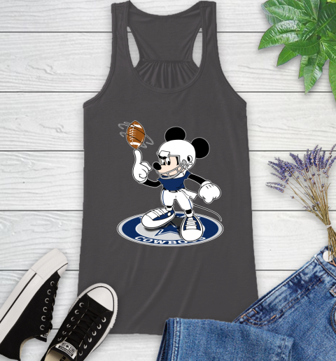 NFL Football Dallas Cowboys Cheerful Mickey Disney Shirt Racerback Tank 12