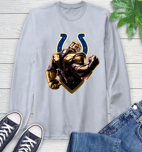 NFL Thanos Avengers Endgame Football Sports Indianapolis Colts Long Sleeve T-Shirt 6