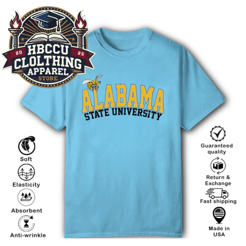 Alabama State University ASU HBCU T-Shirt p1o6 alabama state university asu hbcu classic t shirt 2 front sky HBCU Clothing Apparel