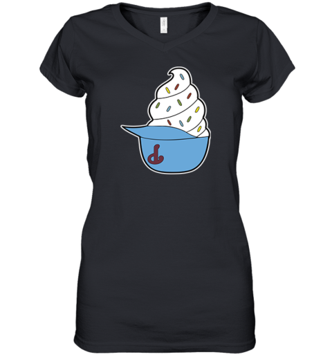 Philadelphia Phillies Ice Cream Helmet Women's V-Neck T-Shirt
