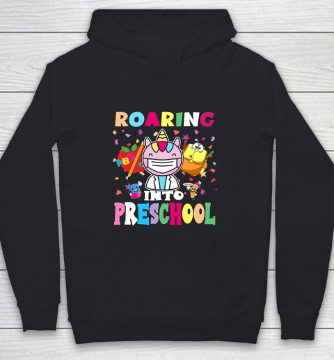 Back to school shirt Roaring into preschool Youth Hoodie