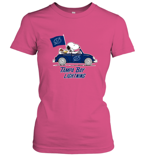 Snoopy And Woodstock Ride The Tampa Bay Lightnings Car hmuy snoopy and woodstock ride the tampa bay lightnings car ladies t shirt 20 front heliconia