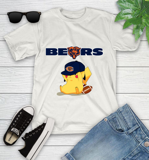NFL Pikachu Football Sports Chicago Bears Youth T-Shirt