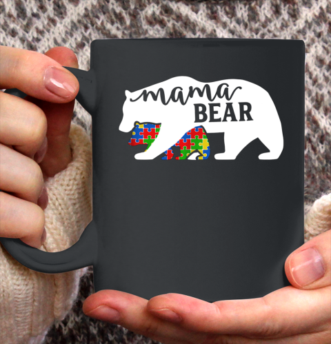 Mom Mama Bear Autism Awareness Month Family Support Ceramic Mug 11oz