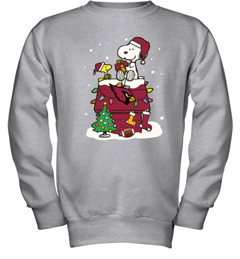 s1y9 a happy christmas with arizona cardinals snoopy youth sweatshirt 47 front sport grey