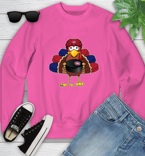 Montreal Canadiens Turkey Thanksgiving Day Youth Sweatshirt 7
