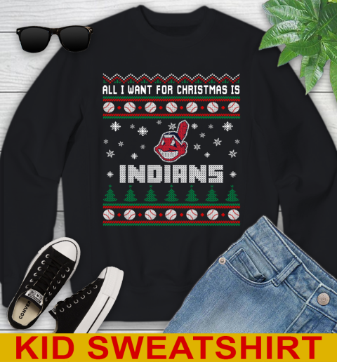 MLB All I Want For Christmas Is Cleveland Indians Baseball Sports 109