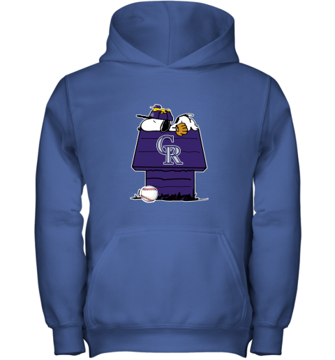 Colorado Rockies Snoopy And Woodstock Resting Together MLB Youth Hoodie