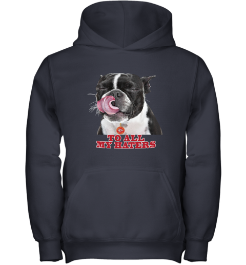 Kansas City Chiefs To All My Haters Dog Licking qyku kansas city chiefs to all my haters dog licking youth hoodie 43 front navy