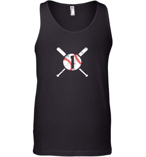 Baseball Number 1 One Shirt Distressed Softball Apparel Tank Top
