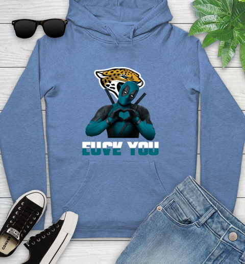 NHL Jacksonville Jaguars Deadpool Love You Fuck You Football Sports Youth Hoodie 13