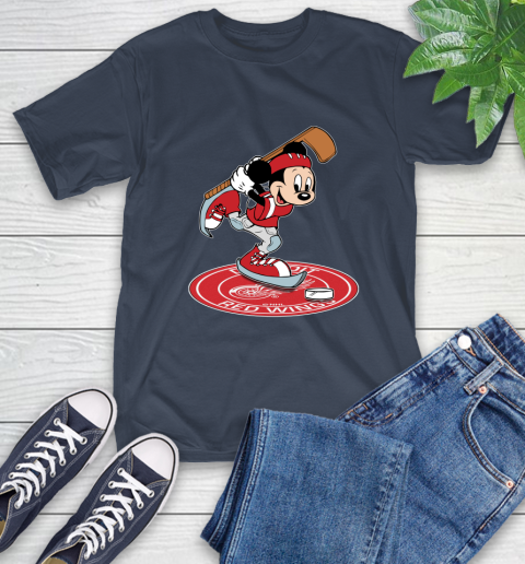 NHL Hockey Detroit Red Wings Cheerful Mickey Disney Shirt T-Shirt 4