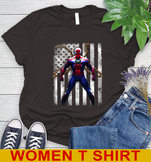MLB Baseball Seattle Mariners Spider Man Avengers Marvel American Flag Shirt Women's T-Shirt 9