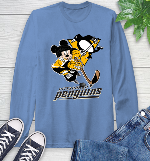 NHL Pittsburgh Penguins Mickey Mouse Disney Hockey T Shirt Long Sleeve T-Shirt 23