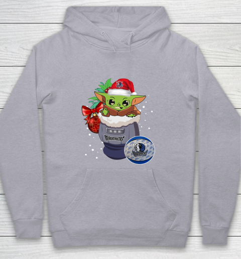 Dallas Mavericks Christmas Baby Yoda Star Wars Funny Happy NBA Youth Hoodie 5